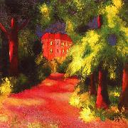 August Macke Red House in a Park Germany oil painting artist